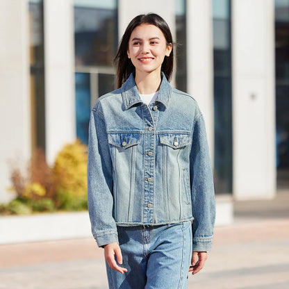Denim Jacket Women Short Style Fringed Trendy Street Style Spring Dopamine Loose Lapel Jacket