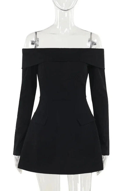 Off-Shoulder A-Line Mini Dress