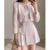 Korean Fashion Elegant Tweed Short Jacket Cropped Coats + High Waist Mini Skirts Suits Autumn New Slim Women Two-Piece Sets