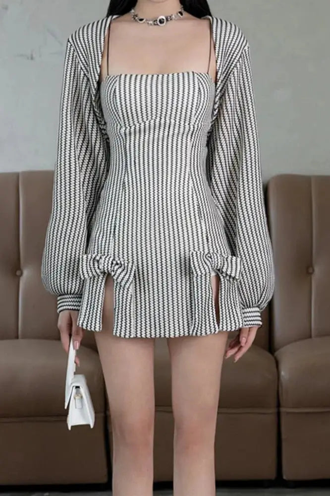 Bow Splice Mini Dress