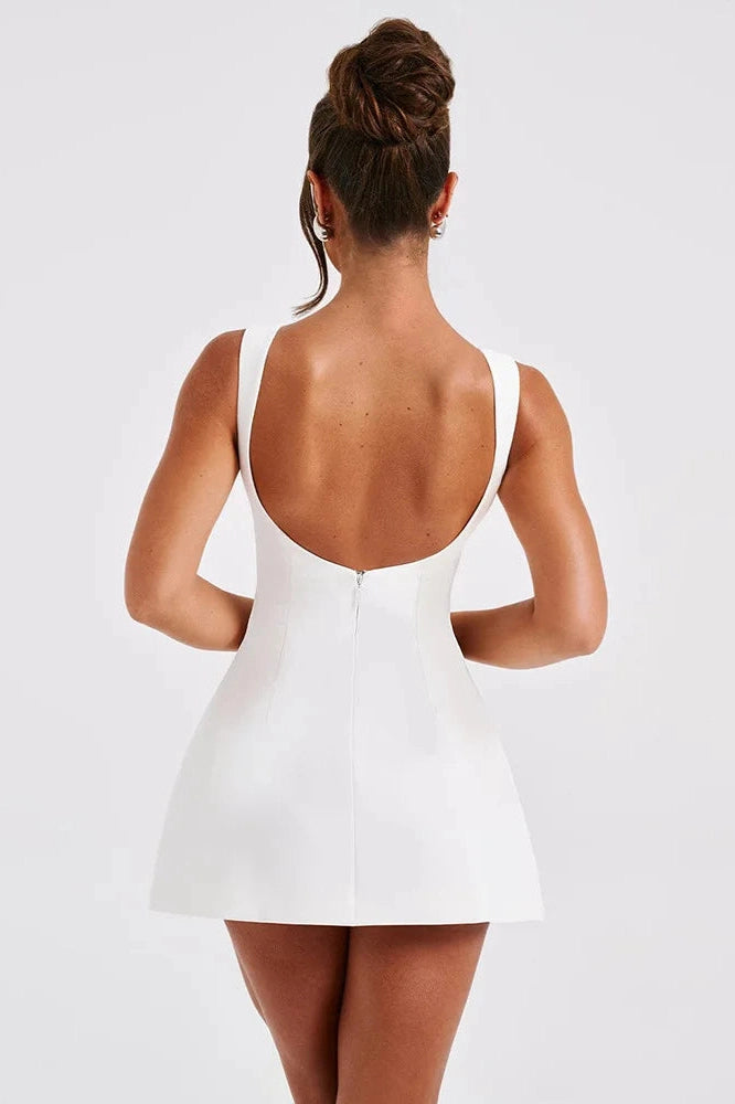 Sleeveless Backless High Waist Slim Mini Dress