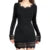 Gothic Dress y2k Women Clothes Lace Trim Round Neck Long Sleeve Ribbed Bodycon Dress Grunge Party Dresses Streetwear