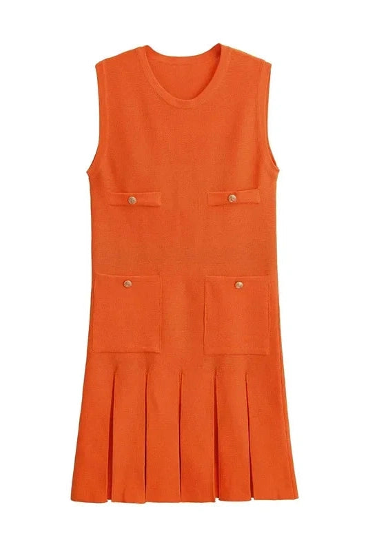 Sleeveless High Waisted Mini Dress