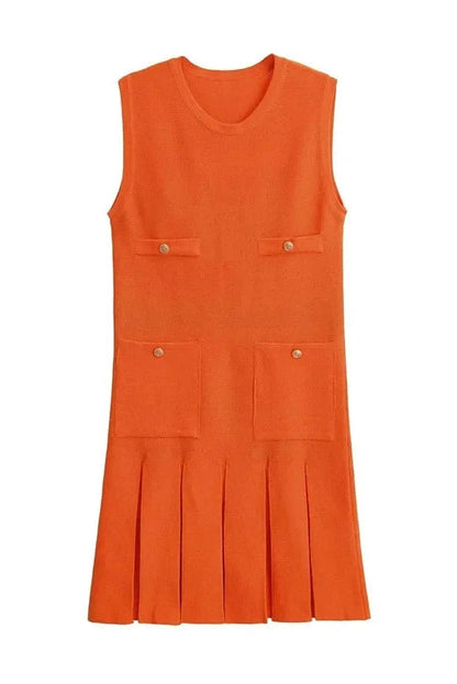 Sleeveless High Waisted Mini Dress