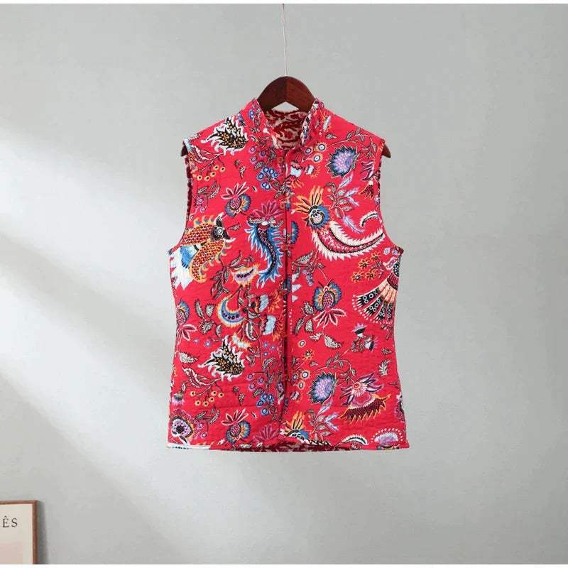 Chic Floral Quilted Vest | Great for Everyday Wear