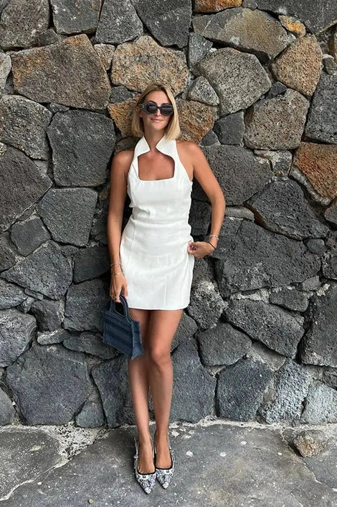 Elegant Sleeveless Slim Fit Mini Dress with Straps