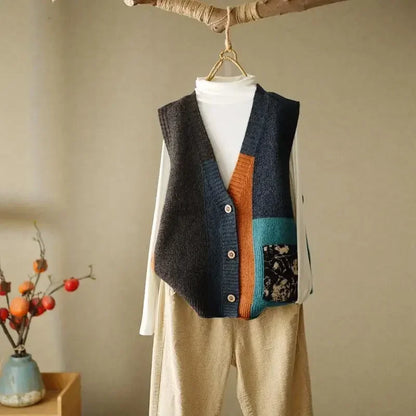 Korean Fashion Crop Sweater Women Vest Solid Loose Casual Sweater Vest Cable Knit Sweater Vest For Women Luxury Designer Tops