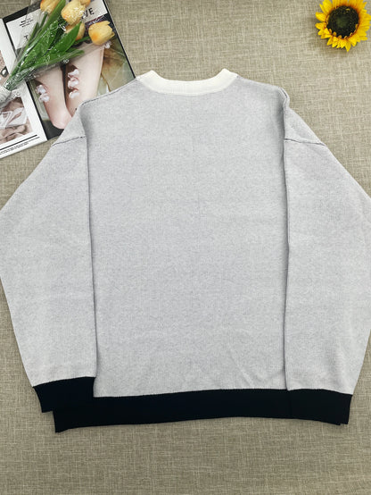 temperament commuter style pullover sweater for women’s autumn and winter new loose all-match crew-neck knitwear