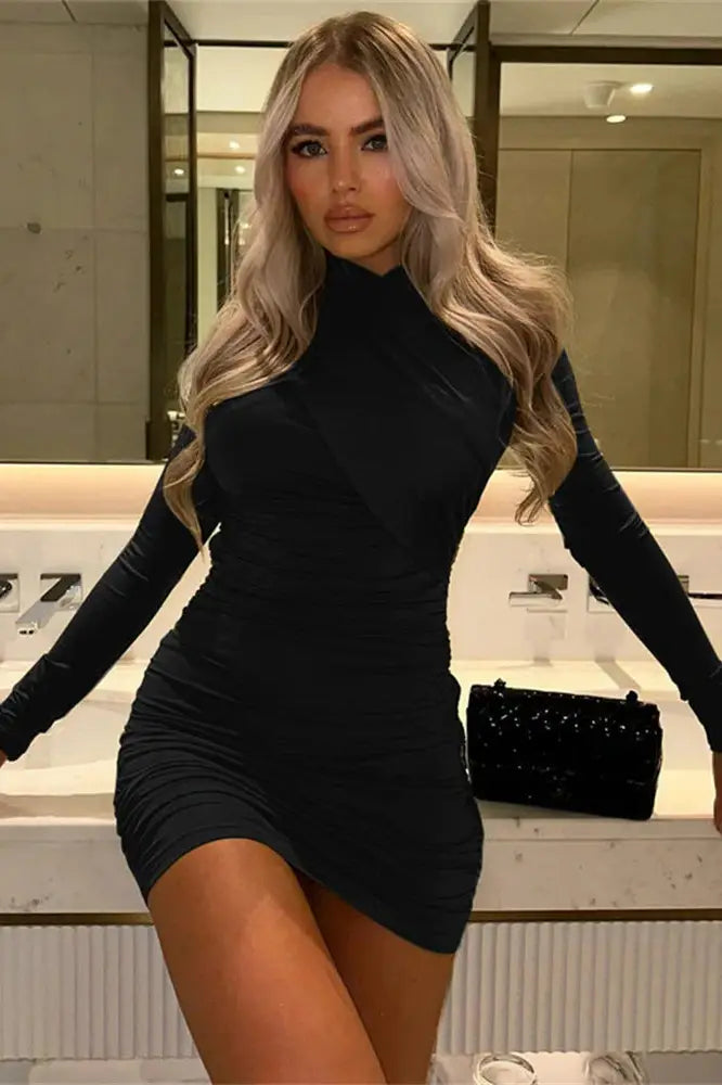 Patchwork High Waist Mini Dress