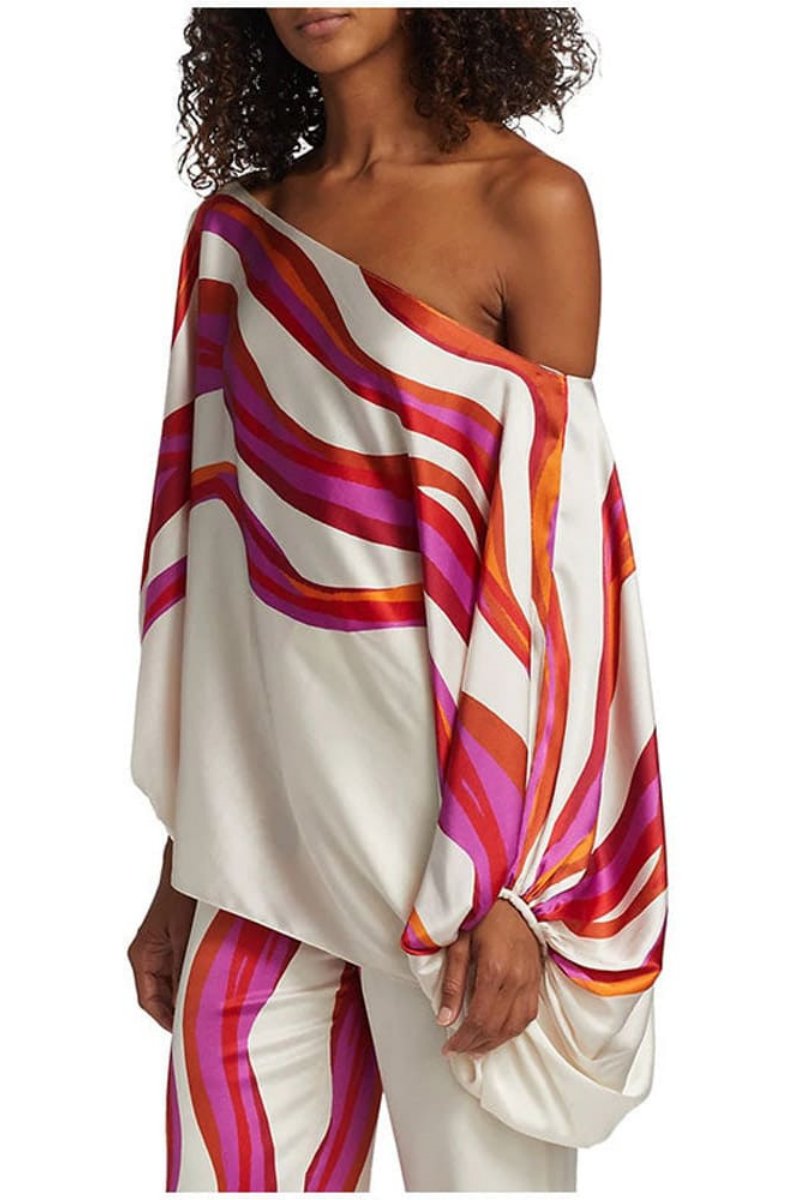 Conjunto de dos piezas con ondas abstractas - Fucsia