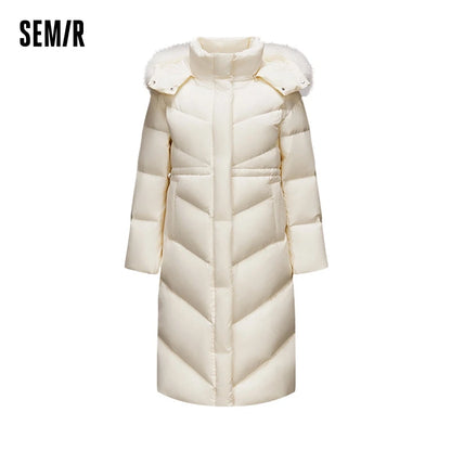 Down Jacket Women Long Length Detachable Fox Fur Collar Hooded  New Winter Waterproof Thermal Goose Down Down Jacket