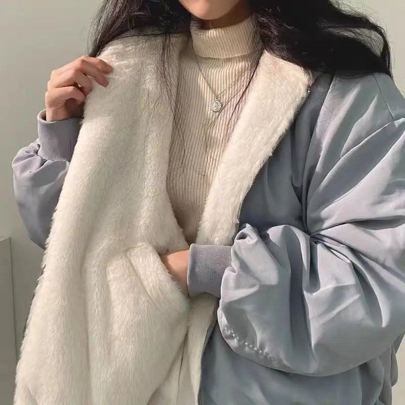Double-Sided Wear Hooded Cotton Coat