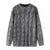 Vintage Knitted O-neck Sweater Women Casual Loose Sliver Long Sleeve Pullover Sweaters Female Winter Chic High Street Knitwear