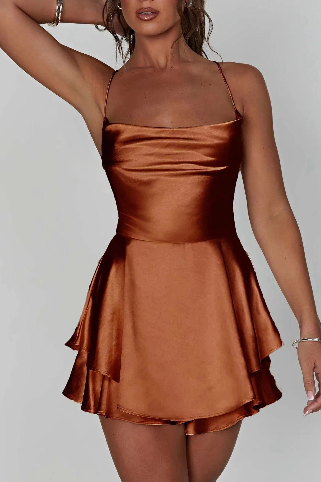 Backless Tie-Up A-Line Mini Dress