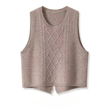 Women V-neck Sweater Vest Solid Sleeveless Preppy Style Sweet Knitted Vest Female Casual Pullover Waistcoat Fall Winter