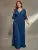 plus size V-neck bust pleated mid-long sleeve A-frame sequin long dress Evening gown PROM dress Party dress