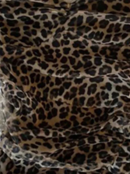 Leopard Print Tube Tops Streetwear Urban Aesthetic Commuting Retro Sexy Y2k Crop Tops Comfortabled  Summer Women’s Tube Tops