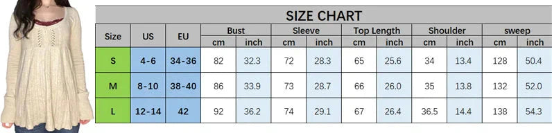 Vintage Babydoll Tops Pullovers Lady Aesthetic Coquette Knit Sweaters Outfit Square Neck Long Sleeve Knitwear Jumpers Y2k