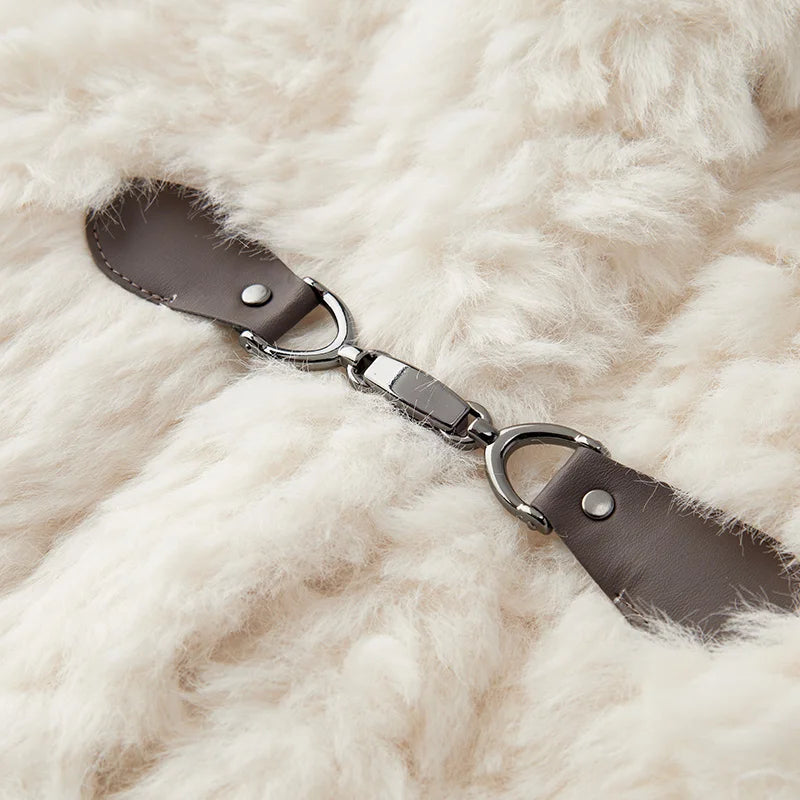 Coat Women Imitation Rabbit Fur Imitation Suede Patchwork Retro  New Winter Loose Stand-Up Collar Jacket