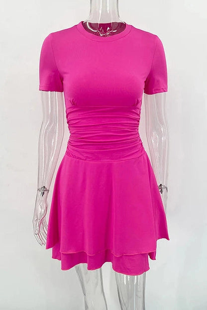 Elegant Slim Fit Short Sleeve Mini Dress