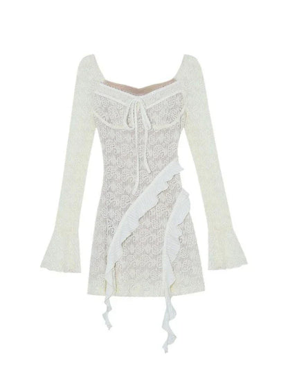 Voguable  French Elegant Y2k Mini Dress Woman Short Party Pure Color Casual Dress Office Lady One Piece Dress Korean Fashion