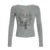 Retro Flower Print Button V-Neck Women¡¯s Top Long Sleeve Y2k Basic All-Match Slim s Fashion New Blouse