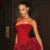 Sexy Strapless Red 3D Flowers Dress Outfits Women Bandage Backless Tube Top Mini Skirts Lady Celebrity Party Cocktail Skirt Suit