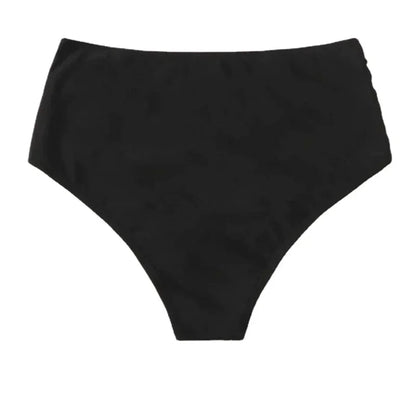 High Waist Ruched Bikini Bottoms Women Tummy Control Swimsuit Briefs Pants Solid Beachwear Spandex Beach Style Summer