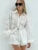 Printed See-Through Sexy Outfits Female Patchwork Cardigan Shirts And Lace-Up High Waist Shorts Sets Autumn 2 Piece-Set
