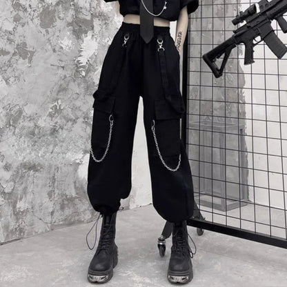 Black High Waist Loose Pants