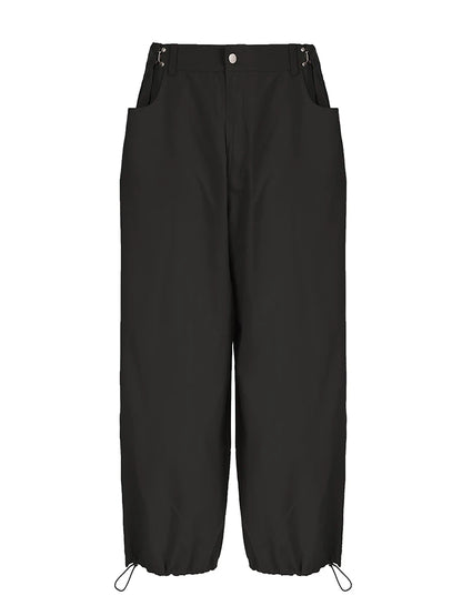 Street Style Casual Loose Adjustable Waist Baggy Cargo Pants Women Fashion Streetwear