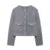 Elegant Woolen Blends Coat For Women O-neck Metal Button Gray Long Sleeve Pockets Jackets  Autumn Lady High Street Outwear