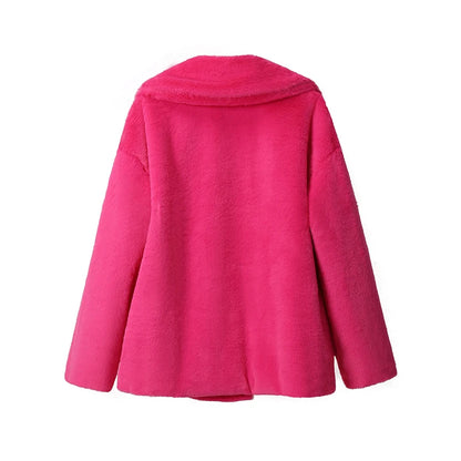 Ins Chic Brand Fashion Long Faux Rabbit Fur Coat Jacket Women Winter  Oversized Shaggy Plush Fur Coats Street Girls Overcoat