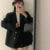 Korean Chic Two-piece Skirt Set Women Single Breasted Blazer Loose Jacket Solid Pleated Mini Skirt Autumn Office Lady Outfits