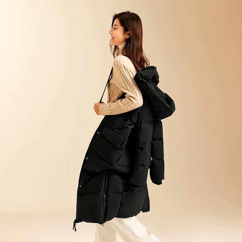 Down Jacket Women Long Length  New Winter Goose Down Women’s Clothing Warm Outerwear Jacket