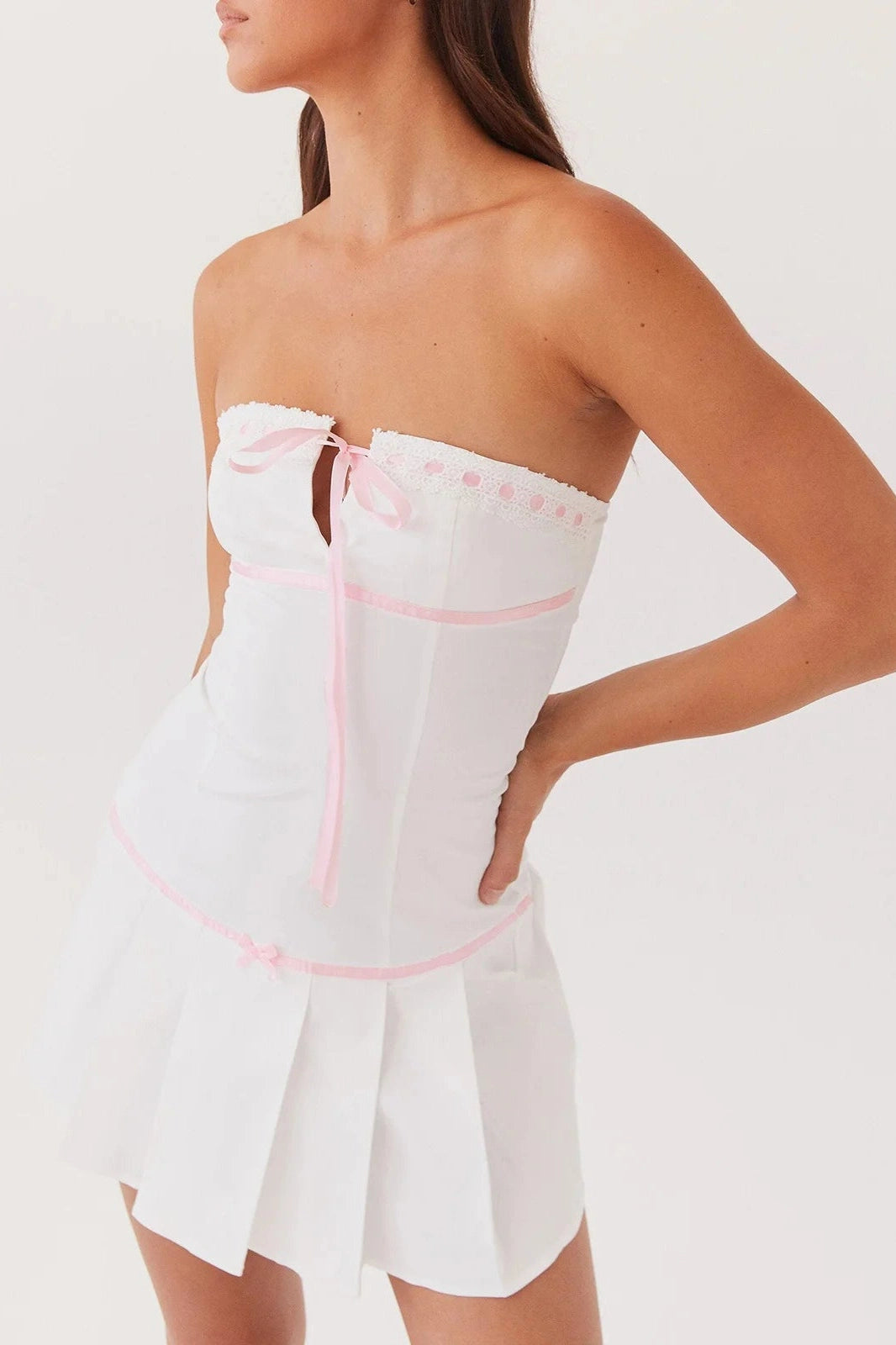 Sleeveless Strapless A-Line Mini Dress
