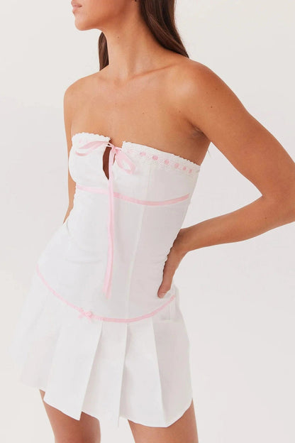 Sleeveless Strapless A-Line Mini Dress