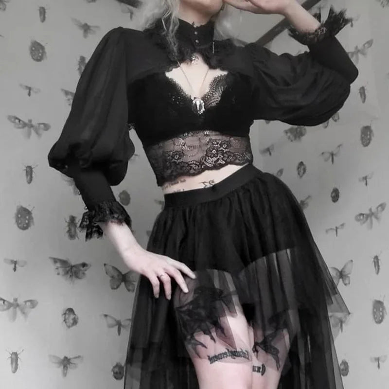 Victorian Inspired Mesh Top