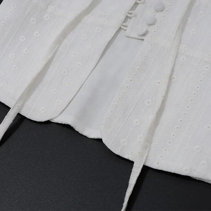 y2k Tank Top Clothes White Flower Embroidery Mock Neck Front Cutout Sleeveless T Shirt Vest Streetwear