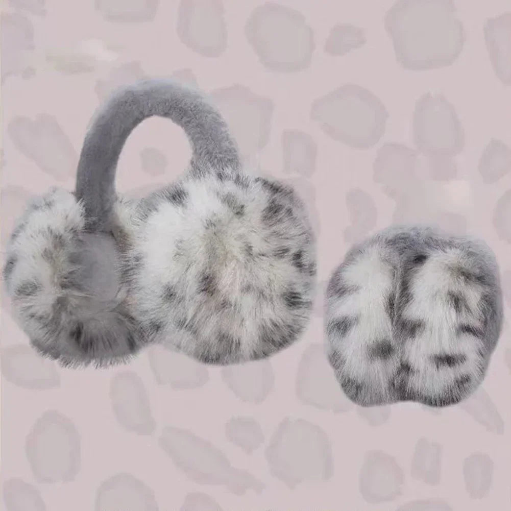 Y2K Leopard Faux Fur Foldable Earmuff