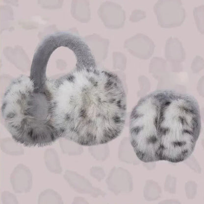 Y2K Leopard Faux Fur Foldable Earmuff