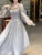Autumn Princess Midi Dresses for Women Square Collar Flare Sleeve A-line Party Dress Slim Waist Korean One Piece Vestidos New