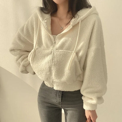 Lamb Fur Velvet Trim Coat