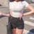 XS-4XL Streetwear Black Shorts Women Elegant High Waist White A Line Wide Leg Suit Short Sexy Club Slim Hot Short Pants New