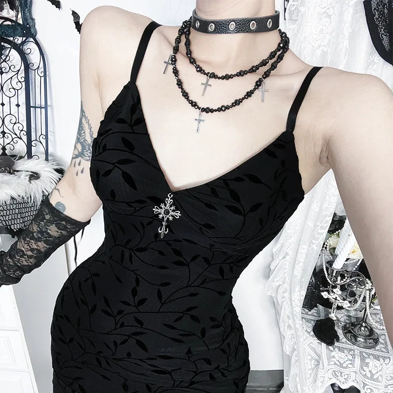 Vintage Bodycon Straps Midi Dress