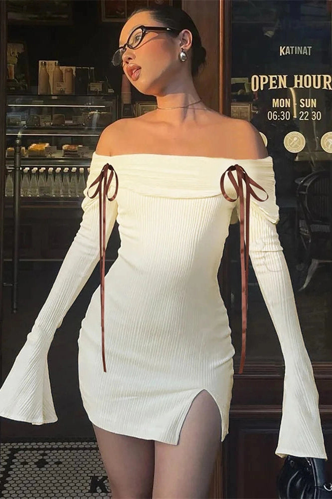 Slim Fit Off-Shoulder Mini Dress