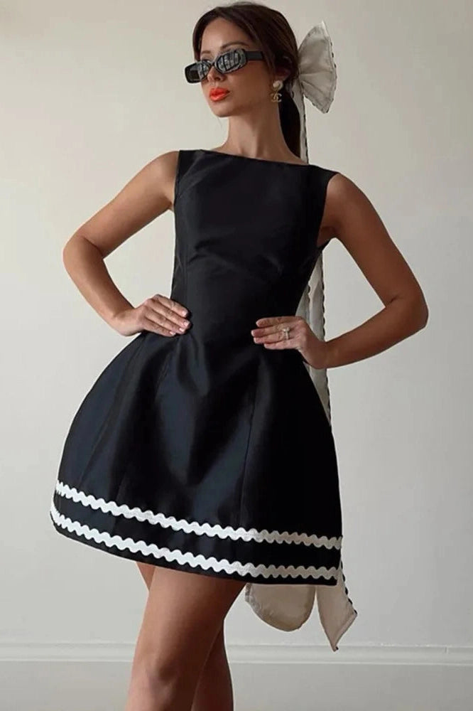 Sleeveless Backless A-Line Bodycon Mini Dress