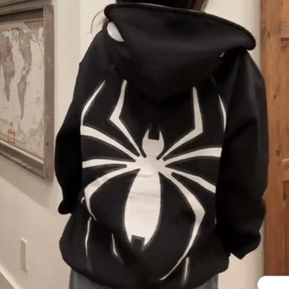Y2K European Halloween Personalized Women’s Hoodies and Hoodies Couples Large Spider Woman