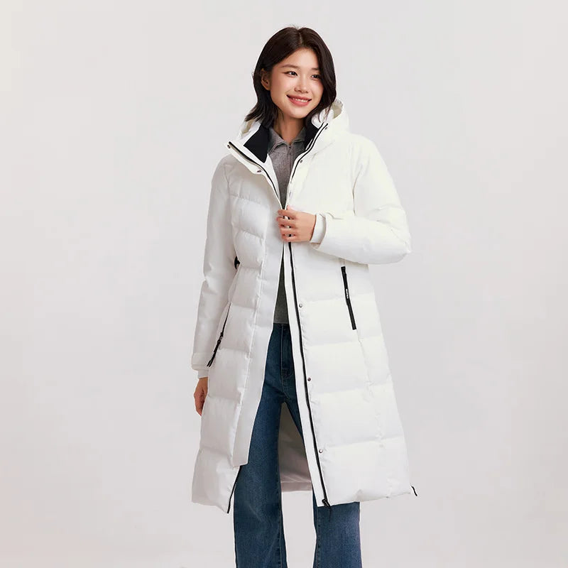 Down Jacket Women Long Length Parka  New Winter Goose Down Warm Outdoor Windproof Outerwear