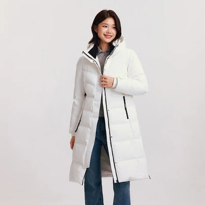 Down Jacket Women Long Length Parka  New Winter Goose Down Warm Outdoor Windproof Outerwear